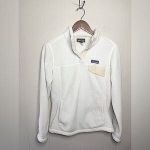 Patagonia White Fleece Pullover with Cream Accent
